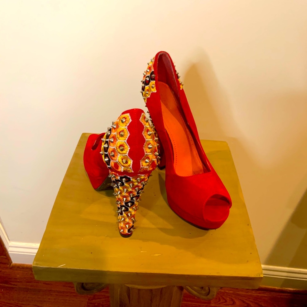Red Suede Heels